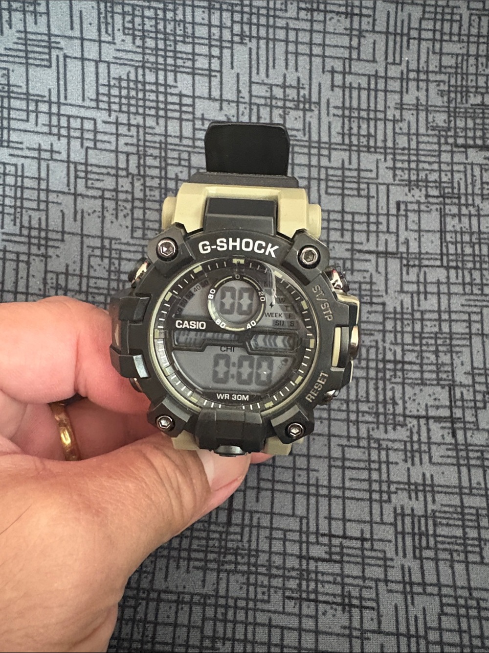 Casio G-Shock Digital Watch - Black and Tan Accent